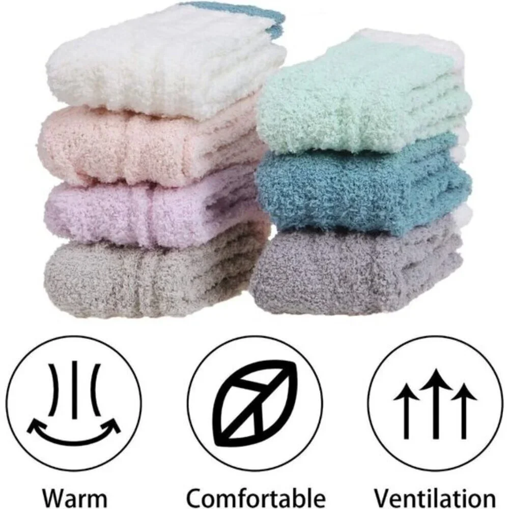 7-Pair Women’s Fuzzy Socks Cozy Fluffy Warm Christmas Gift Set